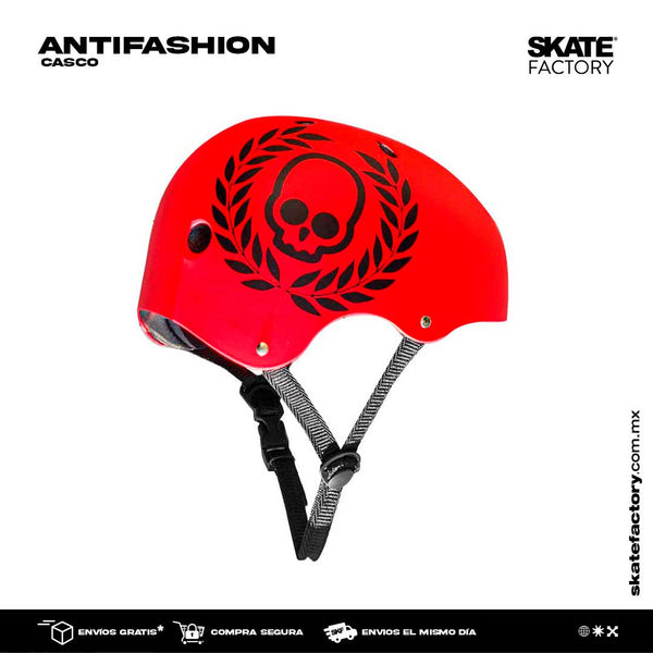 CASCO UNISEX ANTIFASHION ROJO NEGRO