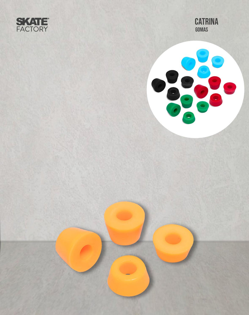 Complementa tu skateboard con este pack de gomas para trucks  Encuentra diferentes precios de turks para tu skate en tu skateshop favorita,   envíos gratis en compras mayores a $999 pesos compra fácil y rápido Encuéntralos en tu skate shop, Skate factory ®.