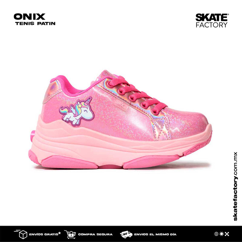 TENIS PATIN ONIX UNICORNIO ROSA
