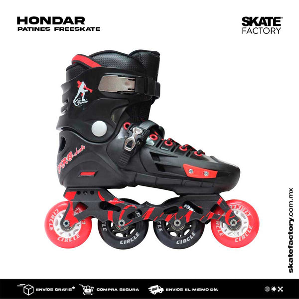 Patines en linea freeskate de color negro con rojo 