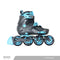 PATINES EN LINEA HONDAR FREESKATE AJUSTABLES UNISEX NEGRO TURQUESA