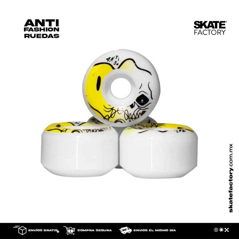 Ruedas para skateboard de 54 mm ideales para patinar en parque y ciudad. Marca nacional. Cambia las llantas de tu skateboard ahora, con este pack de llantas sigue patinando en tu skatepark favorito consulta precios en tus skateshop skate factory mx empieza a hacer trucos en tu patineta ahora, envíos gratis en compras mayores a $999 pesos compra fácil y rápido Encuéntralos en tu skate shop, Skate factory ®.