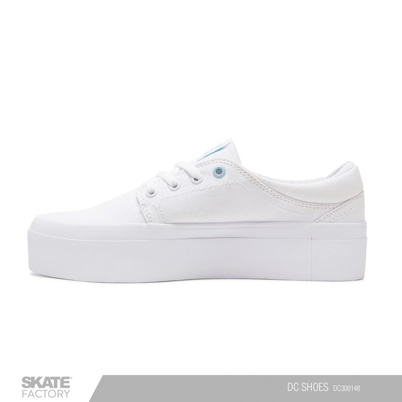 TENIS DC SHOES TRASE PLATAFORMA DAMA BLANCO AZUL