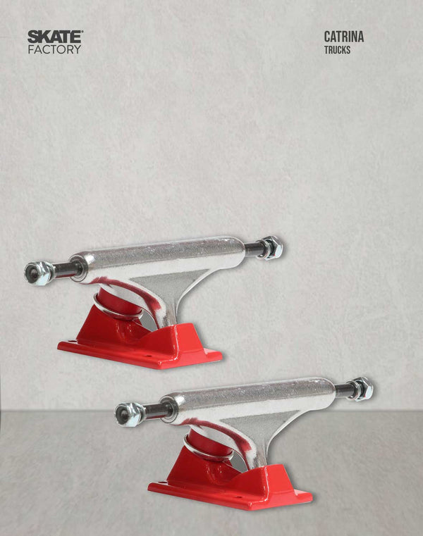 Encuentra las mejores refacciones para tu patineta en skate shop skate factory aquí puedes encontrar los trucks para skateboard de Catrina, empieza a hacer trucos en tu patineta ahora, envíos gratis en compras mayores a $999 pesos compra fácil y rápido Encuéntralos en tu skate shop, Skate factory ®.